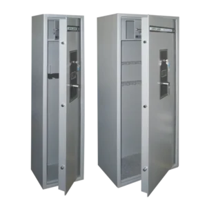 The CMI Safe Sport Shooter SS5 | SS7 Sport rifle safe with rifle racking and lockable 240mm high ammo lockable cupboard.